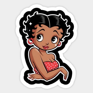 Cute Black Girl - Betty Boop Style Sticker